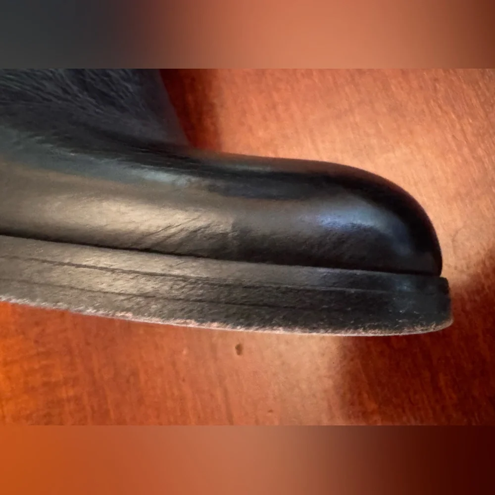 COACH Meadow Q220 Italy Signature Embossed Tall Black Leather Boots - Picture 7 of 13